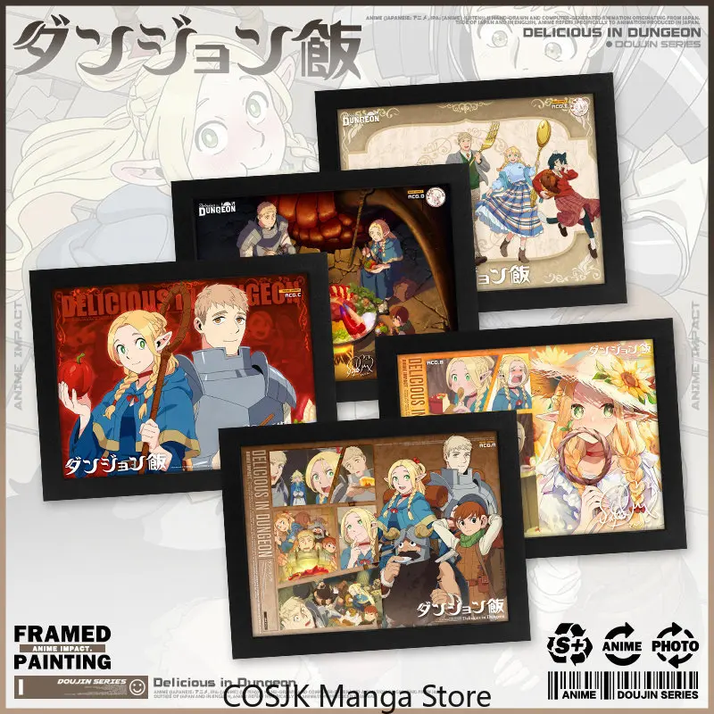 Фото Delicious in Dungeon: Марсилль Лайос, Сенши, Чилчак — Прозрачная фоторамка-подставка, настольное украшение, коллекционный подарок для косплея №1
