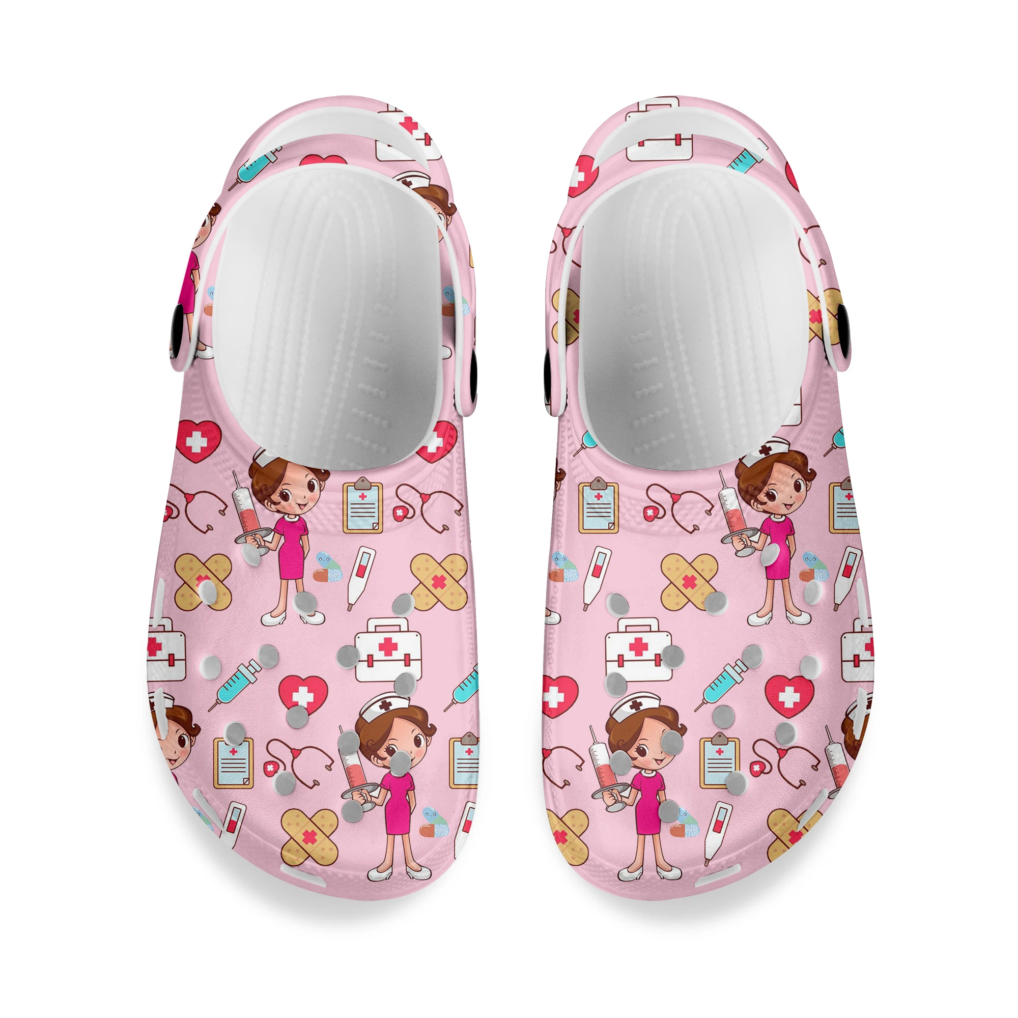 

Nursing Designer Shoes Womens Quality Home Medical Footwear Garden Clog Cute Cartoon Nurse Breathable Slippers Shoe Water Shoes