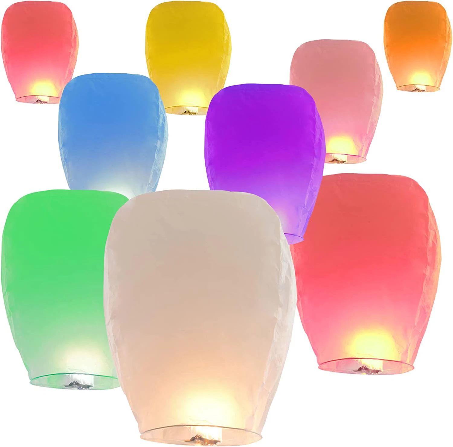 

10/15 Pcs Chinese Paper Lanterns To Release In Sky Multi-Color Chinese or Japanese Hanging Paper Lanterns Decoration for Party