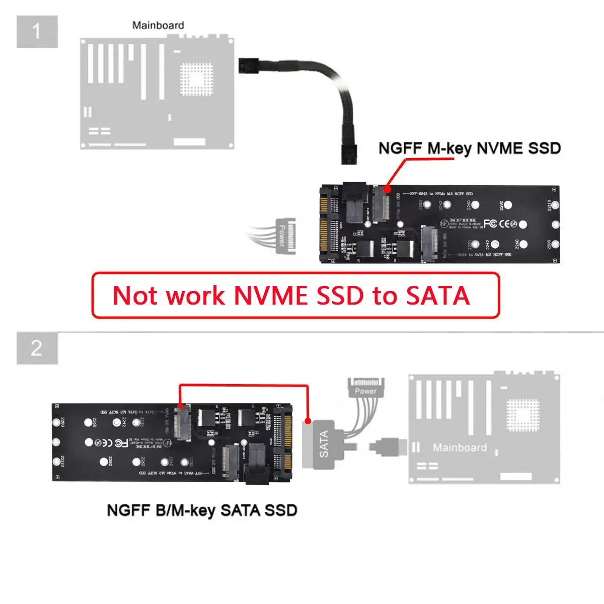ChenYang CY 22Pin SATA Adapter SFF-8643 to M.2 U2 Kit NGFF M-Key Slimline SAS NVME PCIe SSD for Mainboard | Компьютеры и офис