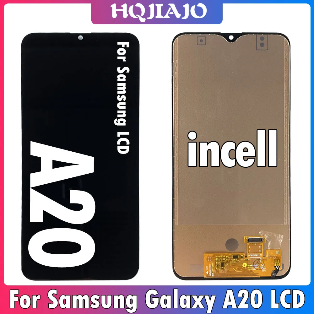 ЖК-дисплей 6 4 дюйма для Samsung Galaxy A20 сенсорный экран с цифровым преобразователем в