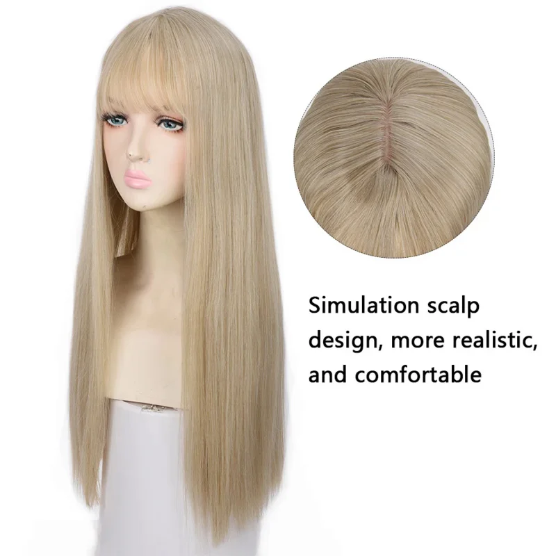 Синтетический длинный парик Houyan с прямыми волосами для косплея розового и