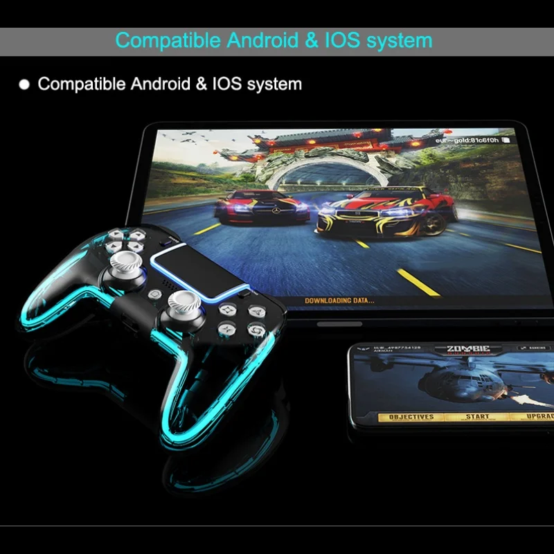 Беспроводной геймпад с RGB-подсветкой для PS4/PS4 Slim/PS4 Pro Интерфейс Bluetooth
