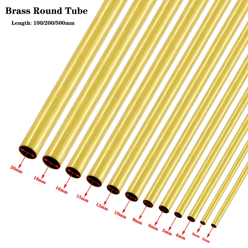 

1-10 шт., латунная трубка, диаметр 2/3/4/5/6/7/8/9/10/12/14/16/18/20 мм бесшовная прямая трубка