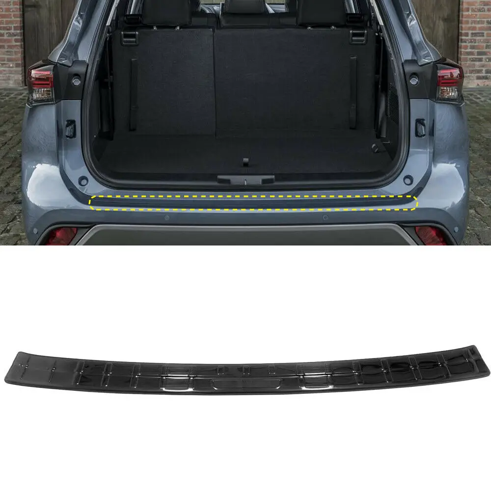 

Steel Black Outer Rear Bumper Guard Plate Trim For Toyota Highlander 2020-2021