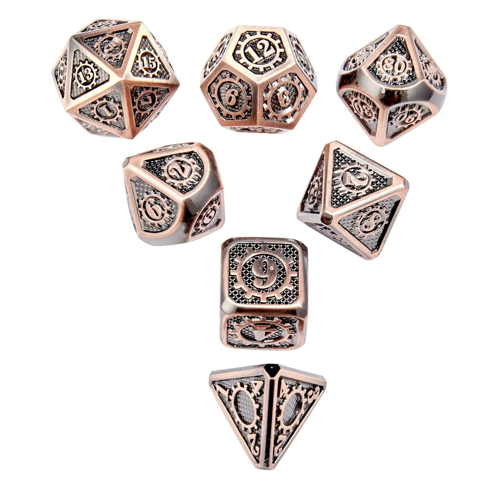 

Metal Dice Set Polyhedral Metal Dice Metal DND Dice Set Suitable For Table Games DND Role Playing Game Math Teaching