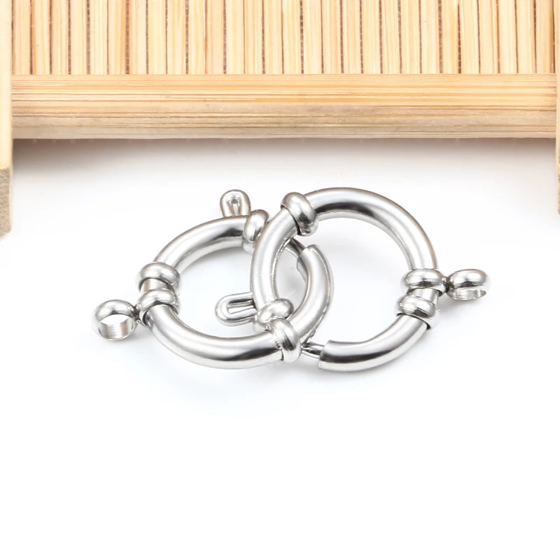 Stainless Steel Chic Round Spring Lobster Clasp Hooks DIY Jewely Making Necklace Bracelet Accessorie Connerctors  Multiple Size