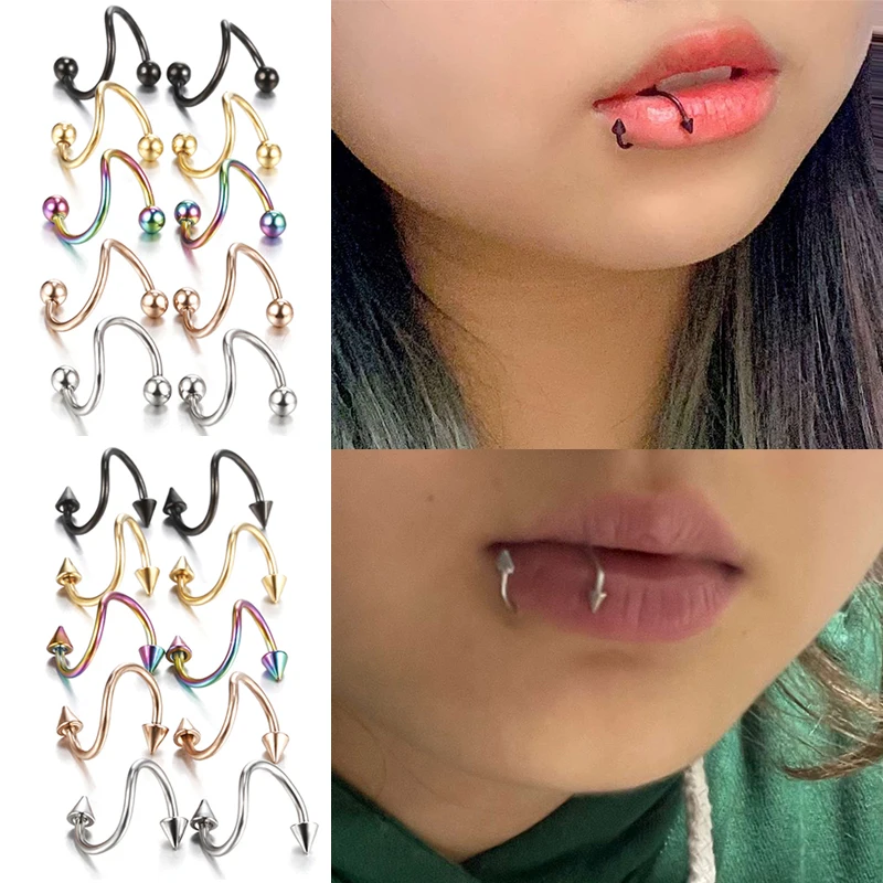 

Women lips Rings Medical Titanium steel Nose Ring Fake Nose Ring Septum Clip On mouth Ring Fake Piercing Body Clip Hoop