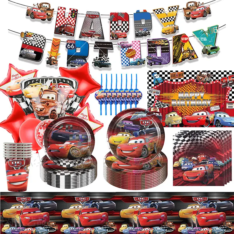 Disney Pixar Cars украшение на день рождения посуда вечерние воздушные шары молния McQueen