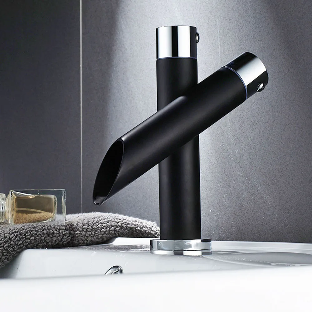 

Смеситель для раковины «Водопад», кран для горячей и холодной воды, современный, экономия воды, одно отверстие