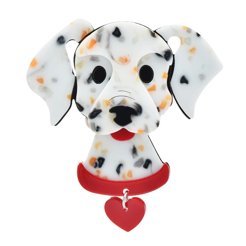 

Wuli&baby Acrylic Cute Spot Dog Brooches For Women Unisex Lovely Pets Animal Party Office Brooch Pin Gifts