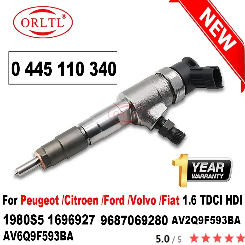 0445110340 9687069280 1980S5 Новая форсунка дизельного топлива для Ford Peugeot Citroen Volvo Fiat 1.6 TDCI HDI