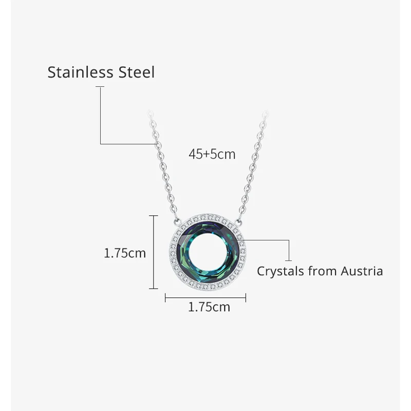 Необычные камни ожерелье из нержавеющей стали подлинный кристалл Австрия