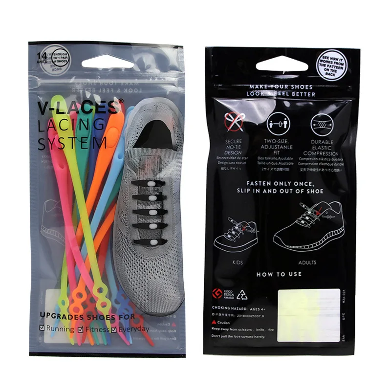 

14 PCS Silicone Elastic Creative Lazy No Tie Shoelace Lacing Kids Adult Sneakers Quick Shoe Lace Zapatillas shoe accessories