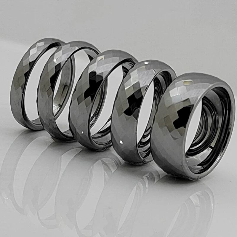 Кольцо вольфрамовое с несколькими гранями шириной 8 мм | Украшения и аксессуары