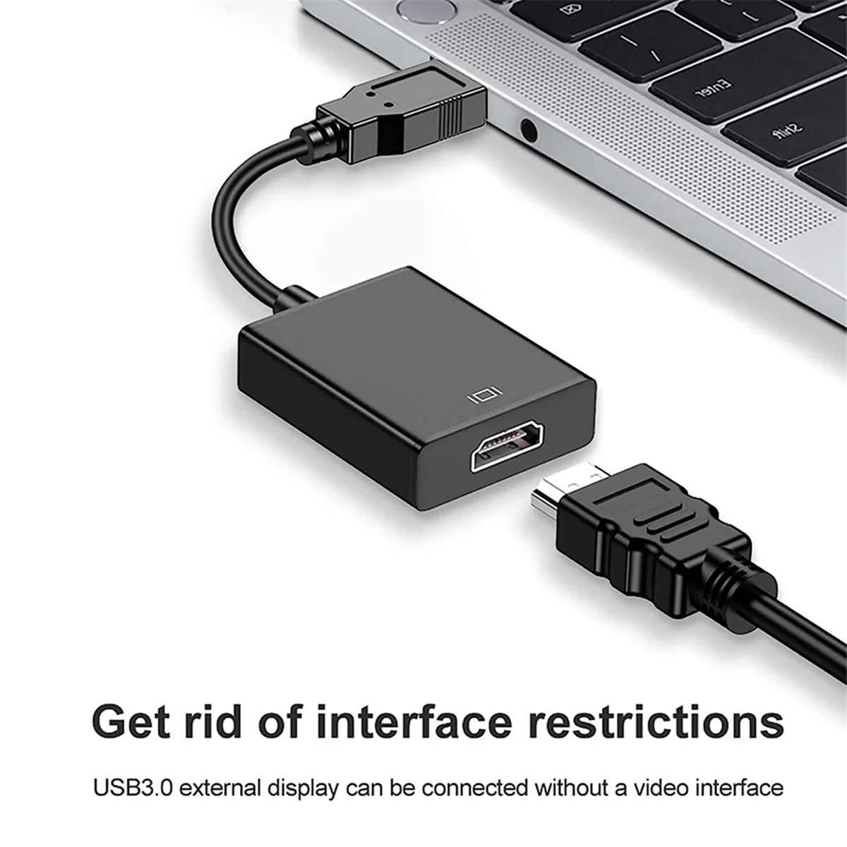 Фото Многофункциональный удобный HD 1080P Аудио/Видео компьютерный драйвер USB к HDMI-совместимый конвертер, белый №5