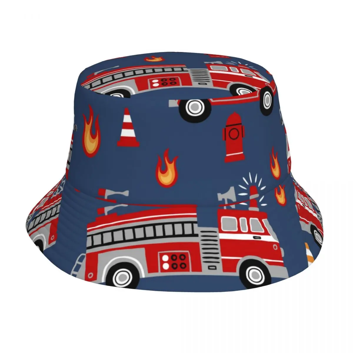 

New Fashion Bucket Hats Fisherman Caps For Women Men Gorras Summer Fire Trucks Cartoon