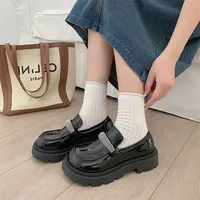 Slip On Shoes For Women Clogs Platform Oxfords British Style Casual Female Sneakers Black Flats Ladies' Footwear Crystal All-Mat