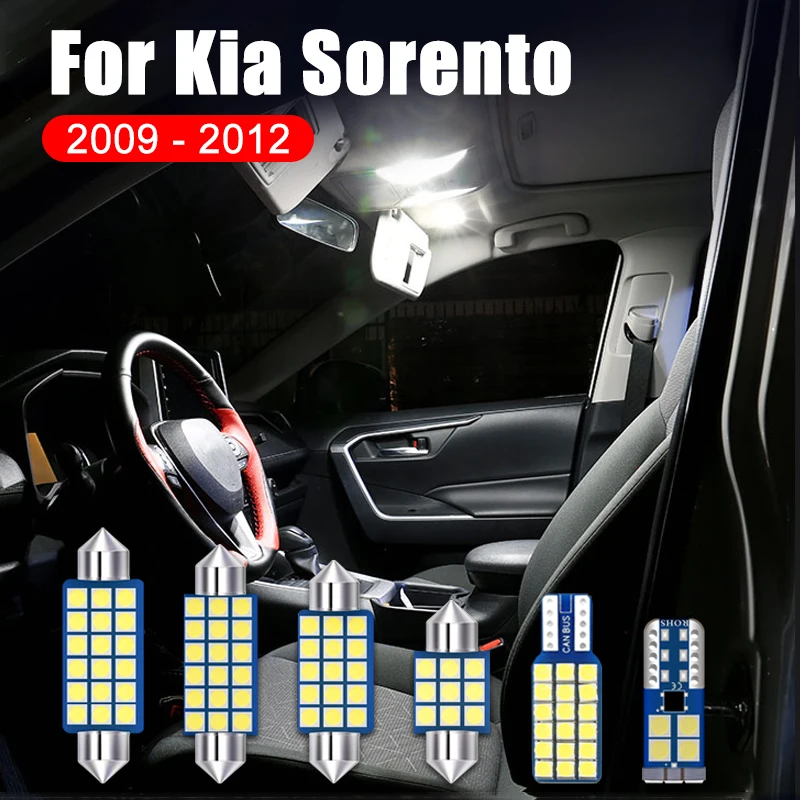 Luces LED de lectura para Interior de coche, accesorios de bombilla de maletero, para Kia Sorento 2009, 2010, 2011, 2012, 6 piezas, 12V