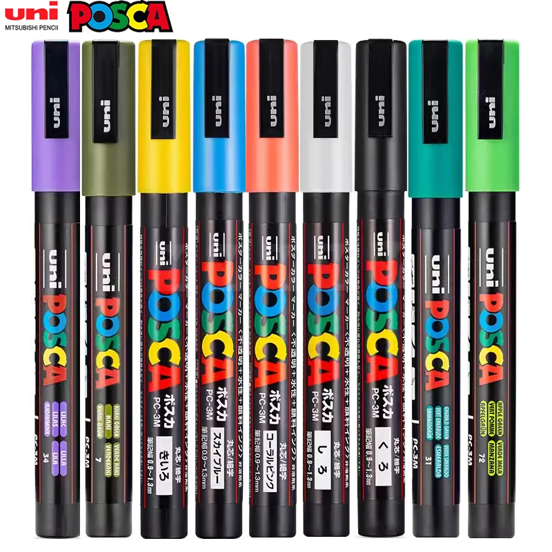 

1PCS Uni Posca PC-3M Paint Marker,0.9-1.3mm POP Poster Graffiti Pen Painting Pen Acrylic Markers Art Supplies