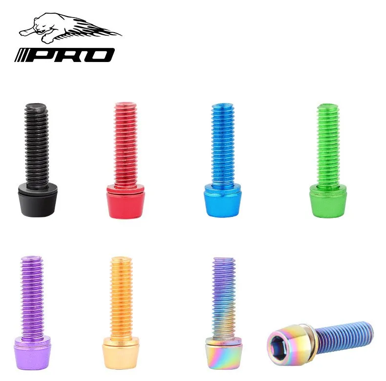 

6pcs M5*18mm Plated MTB Bicycle Steering Handlebar Stem High Strength Titanium Plated Color Screws Bolts FUll CNC Anode Cutting