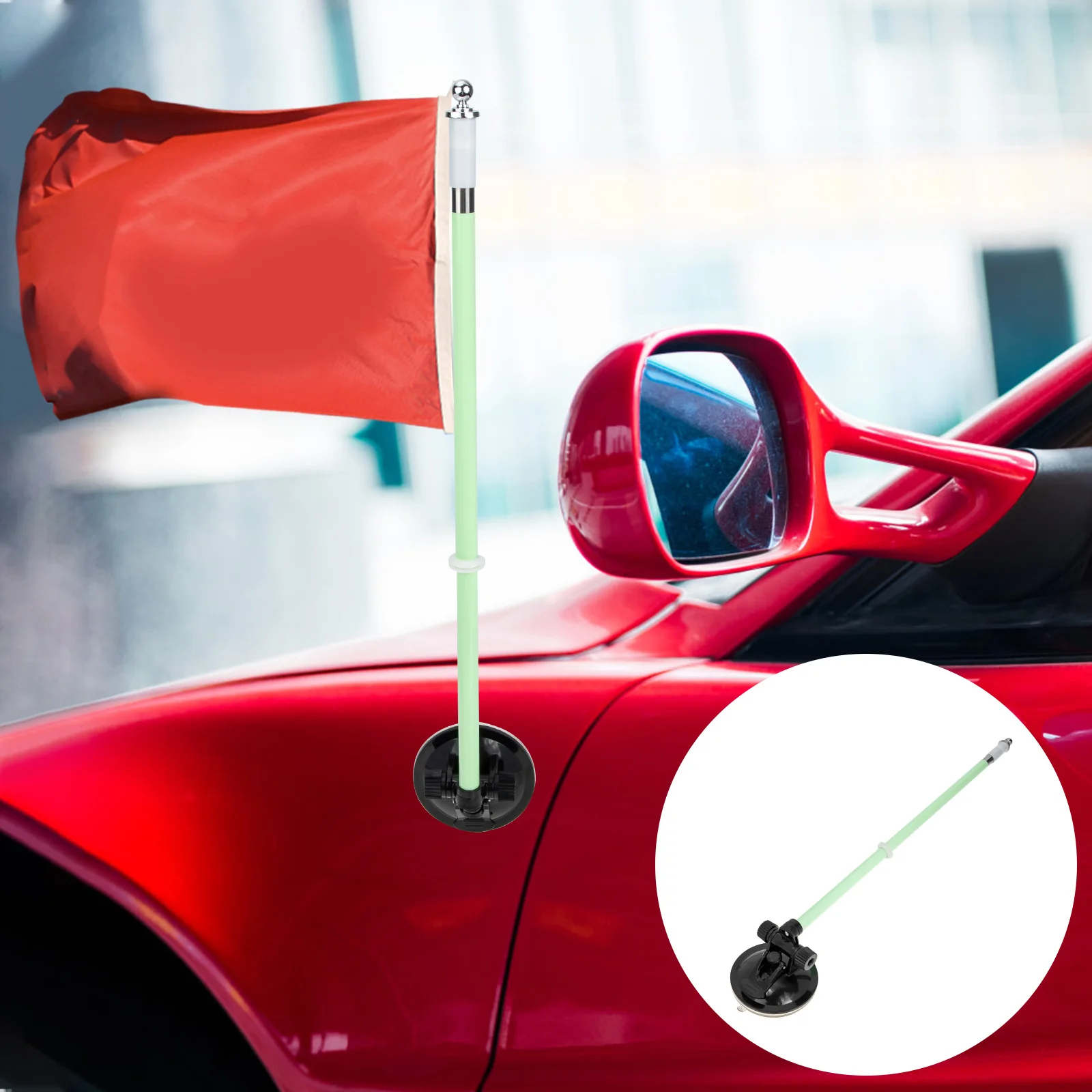 

Flag Pole Car Holder Mount Window Flagpole Poles Vehicle Suction Base Stand Clip Bracket Support Auto Table Patriotic Metal Mini
