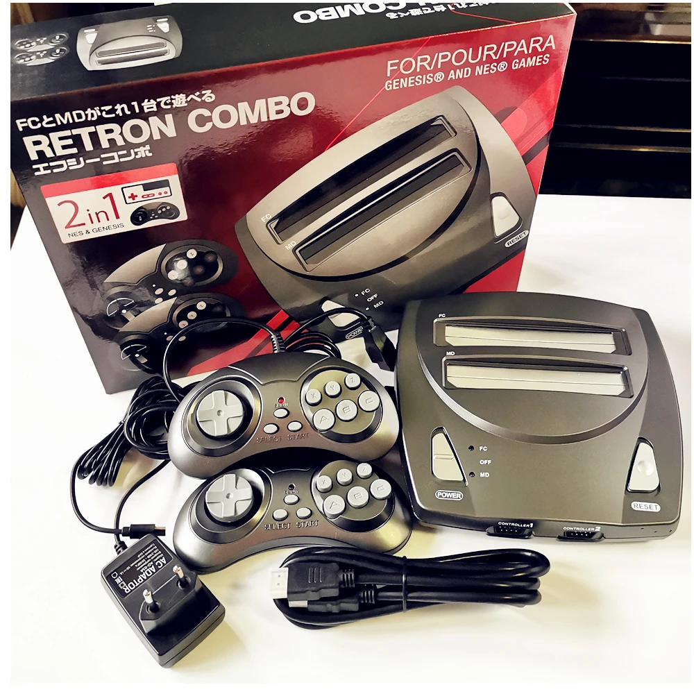 16Bit SEGA MD Genesis + FC/ Dendy+ Retro Dual Video Game Console RETROAD RD08HD Retron Combo Play Cartridge Two Players - купить по