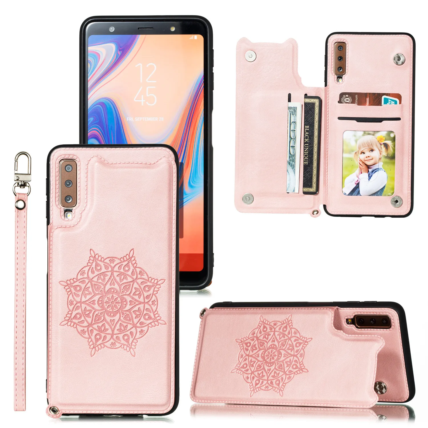 

Mandala Luxury Leather Flip Case For samsung A50 A50S A20S Card Slots Flip Cover For galaxy A70 A70S A750 Wallet Cover Bag