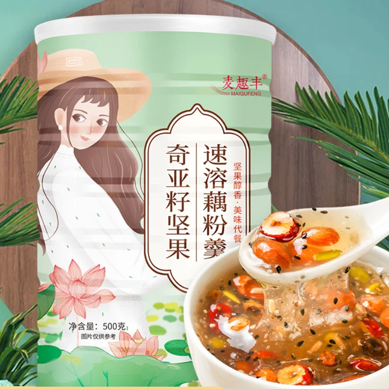 

Chia seed instant nut lotus root starch soup 500g/can No Teapot