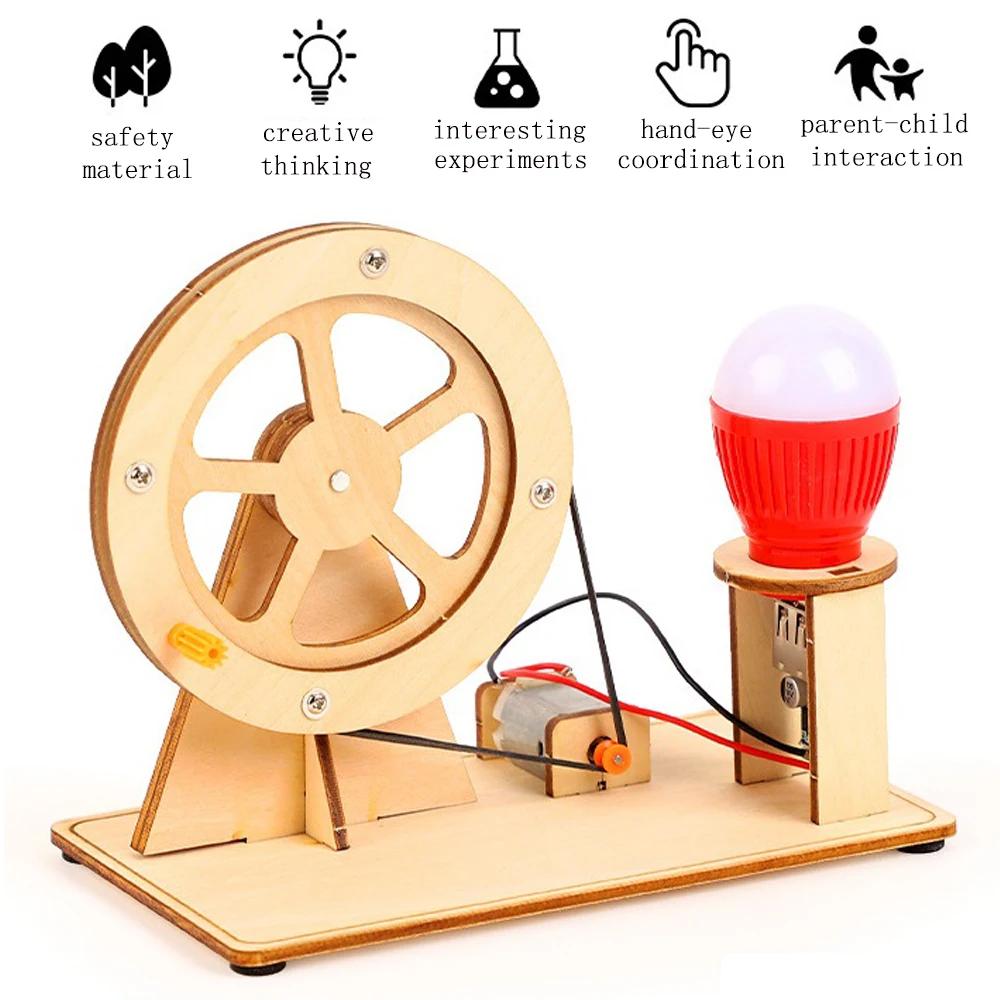 

Hand Rock Motor Generator DIY Kit Education Learning Manual Generator Toy Kit Physical Experiments Laboratory Problem Solve Kit