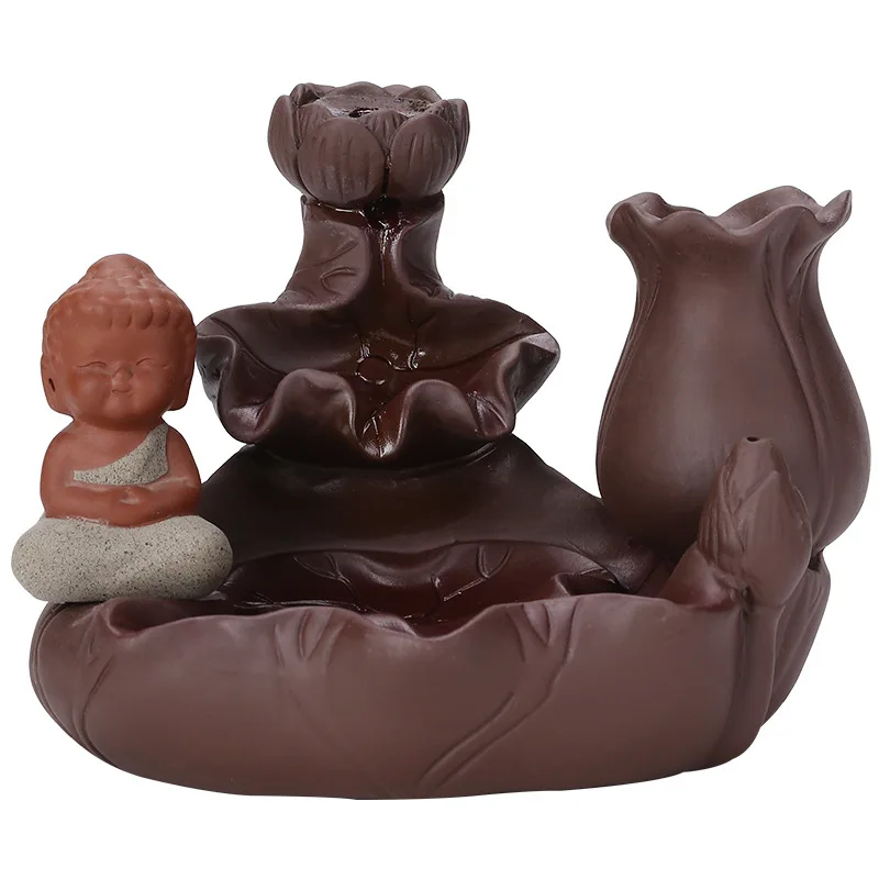 

Folium Nelumbinis Taolai Incense Burner Zen Backflow Incense Burner Decoration Chinese Style Incense Purple Sand Incense Hogar