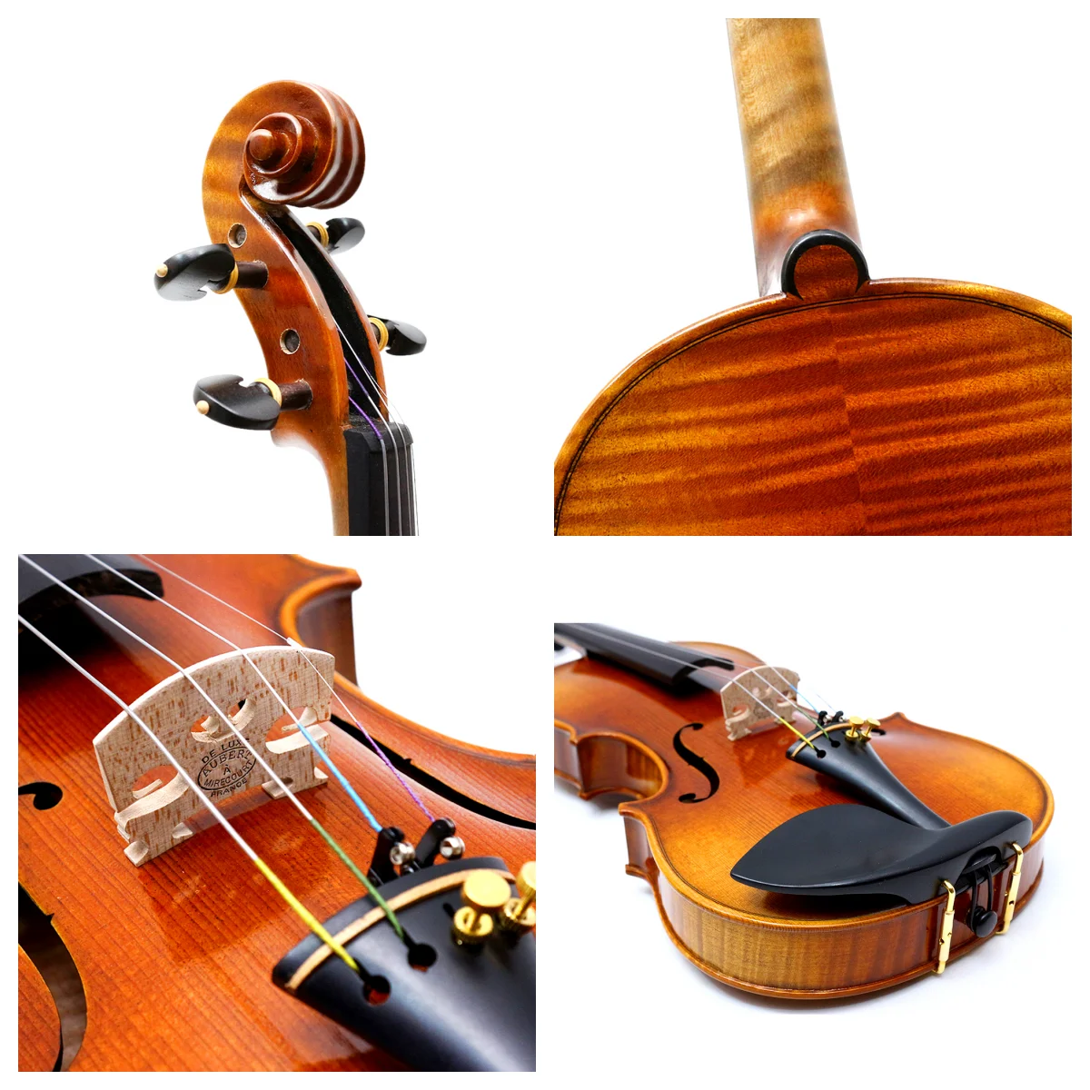 Скрипка ручной работы 4/4 полноразмерная фурнитура из огненного клена черного