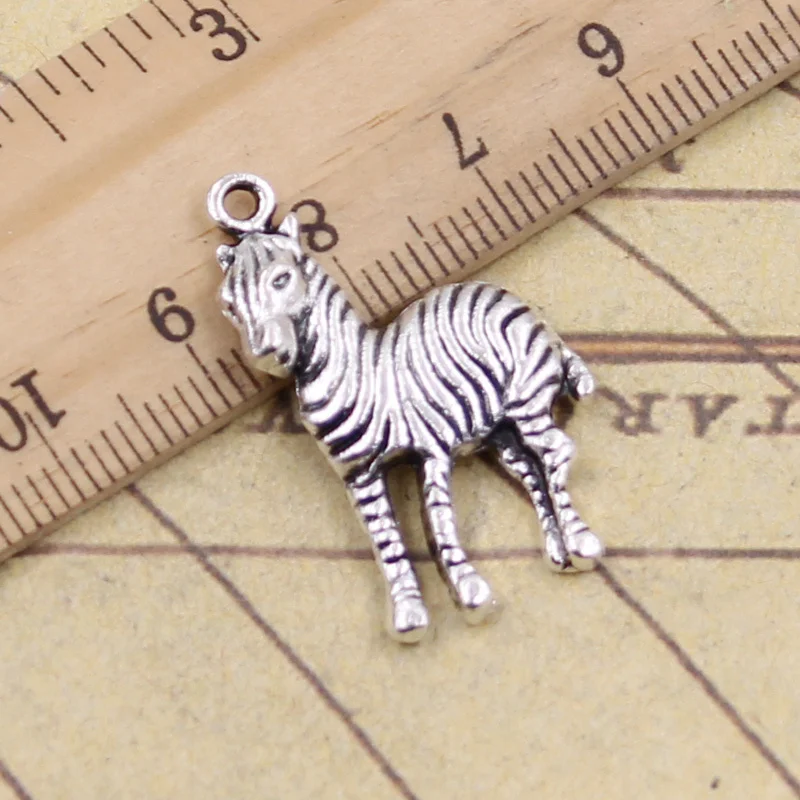 

20pcs Charms Zebra Pinto 30x17mm Tibetan Silver Color Pendants Antique Jewelry Making DIY Handmade Craft