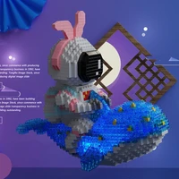 small particles compatible with assembled building blocks educational toys ornaments whale astronaut building blocks with lights