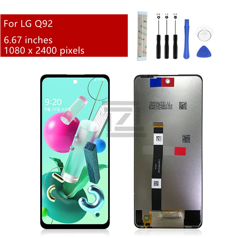 for LG Q92 5G LCD Display Touch screen Digitizer Assembly With Frame For LG q92 Screen Replacement Repair Parts 6.7