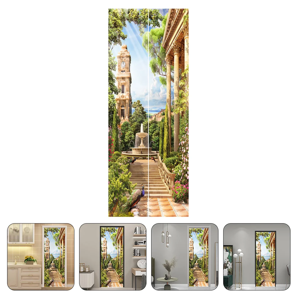 

1 пара дверных наклеек в европейском стиле, декор для стен в гостиной, украшение для дома