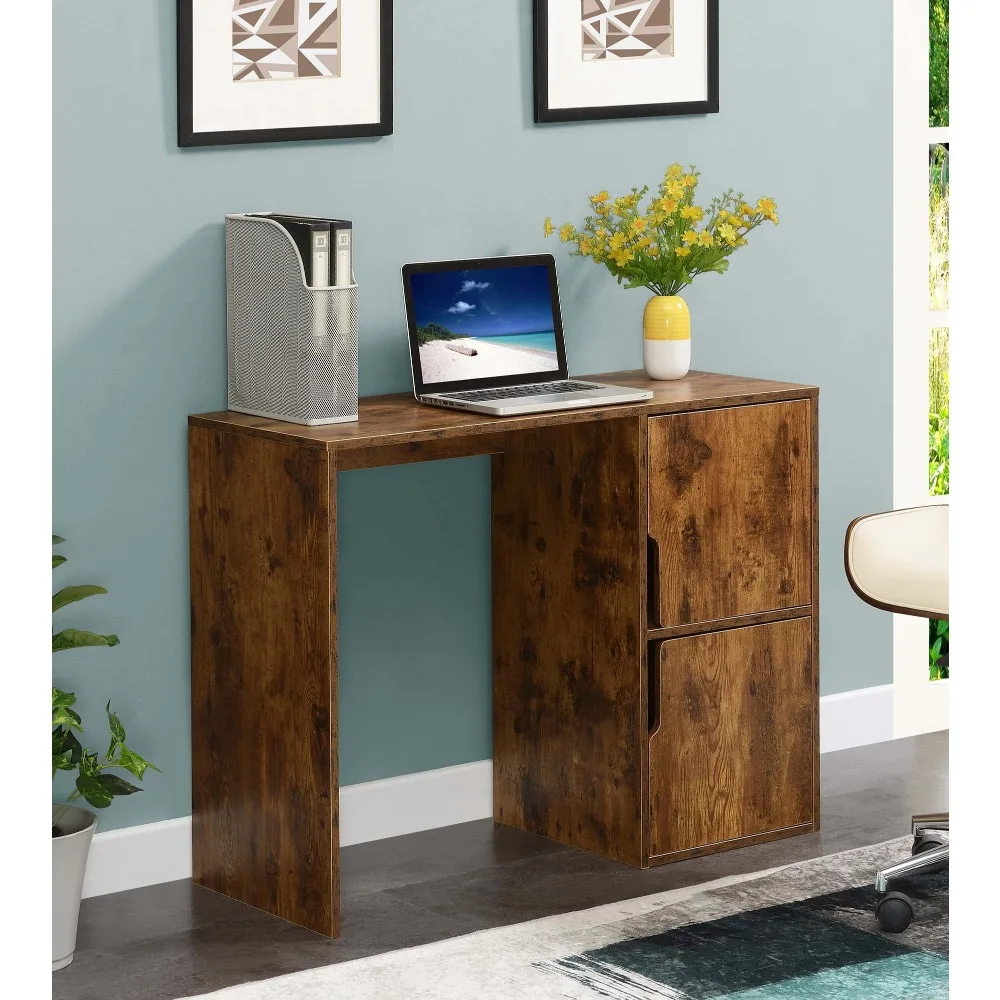 

Designs2Go Student Desk with Storage Cabinets, Barnwood Laptop Table Computer Desk Stand Home Office Desk