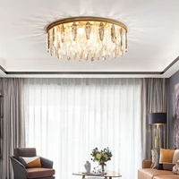 light luxury crystal living room main ceiling lamp post modern minimalist round bedroom dining room new led lamps in 2022
