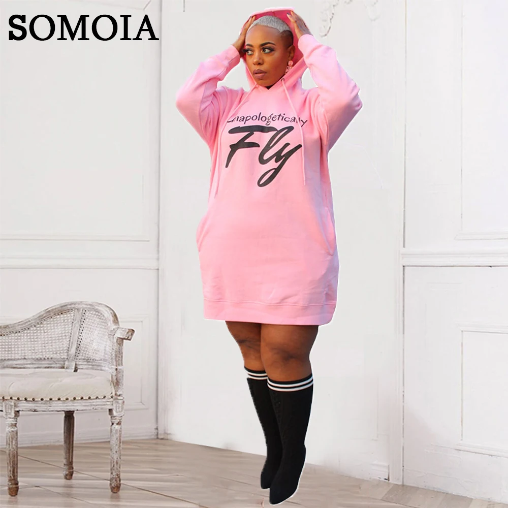 

Одежда больших размеров, платья для женщин, толстовка с капюшоном, платье, Повседневная Уличная одежда, прямая мини-юбка с буквенным принтом...