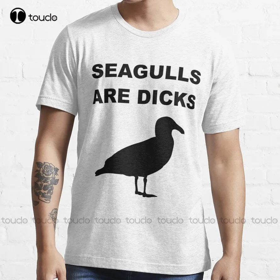 

Трендовая футболка в стиле чайки, серая рубашка, хлопковая уличная простая винтажная Повседневная футболка, создайте свой дизайн унисекс, Н...