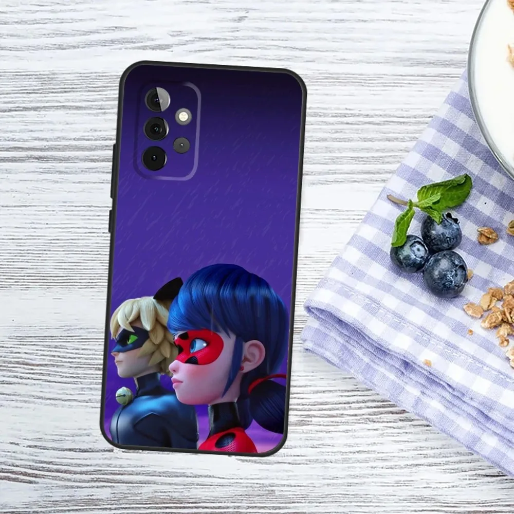 Cat Noir L-Ladybug Couple Phone Case For Samsung Galaxy A13 A21s A22 A31 A32 A52 A53 A71 A80 A91 Soft Black Cover