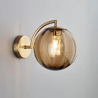 Glass ball wall lamps simple home decor living room background wall bedroom bedside Sconce Lamp ins brass wall light