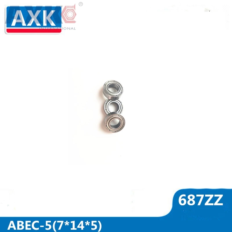 

AXK 687ZZ Bearing 7*14*5 mm ( 10 PCS ) ABEC-5 Miniature 687 Z ZZ High Precision 687z Ball Bearings