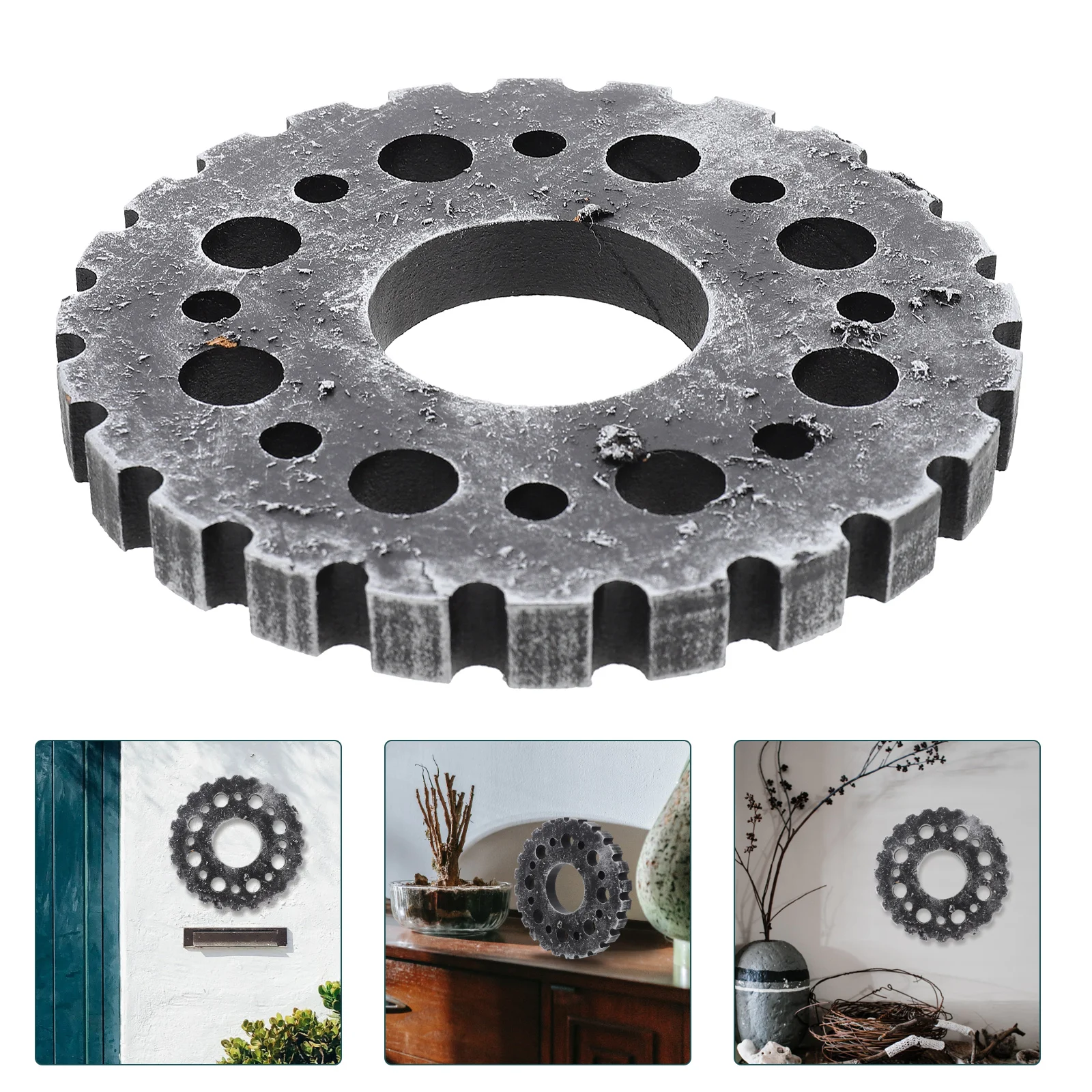 

Gear Wall Decor Wooden Hanging Ornament Sculpture Pendant Industrial Wood Steampunk Vintage Crafts Decorative Wheels Decoration