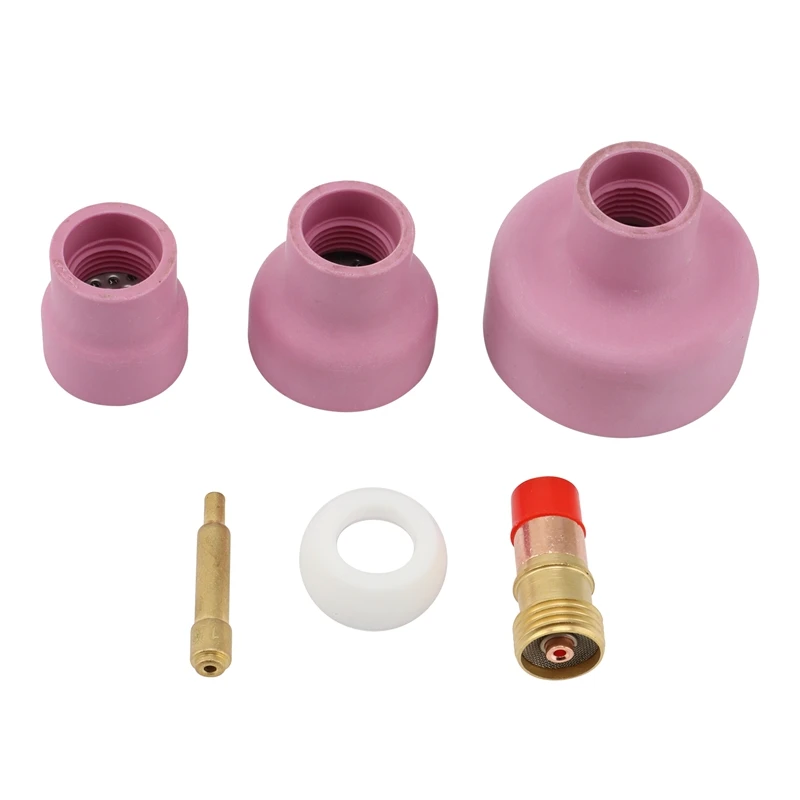 

TIG Welding Torch Ceramic Nozzle Ring Cover Gas Lens Cup Kit For WP17/18/26 Welding Accessories Tool Kit