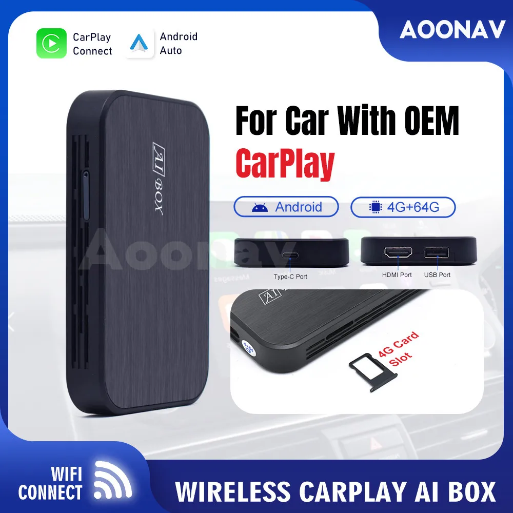 Приставка Carplay Ai Box Android 10 0 4 + 64 ГБ для Apple |