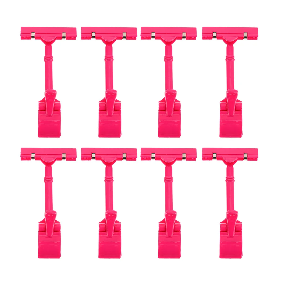 

8pcs Plastic Shelf Label Holder Merchandise Sign Clips Double Head Display Clips