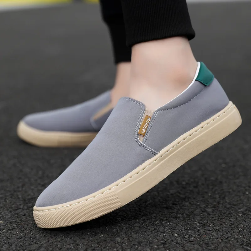 

2022 New Concise Summer Shoes, Men's Canvas Students Fashionable Slip-On Sneakers, Casual Large Size4748 Breathable Skate Shoe