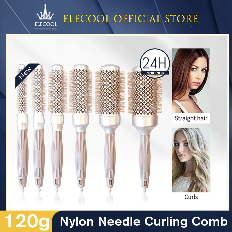

Professional Salon Styling Tools Round Hair Comb Hairdressing Curling Hair Brushes Comb Ceramic Iron Barrel Comb