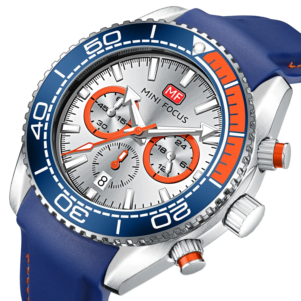 

MINI FOCUS Fashion Sport Mens Watch Luminous Hands Multifunction Quartz Watches for Men Top Brand Luxury Silicone Strap Clock